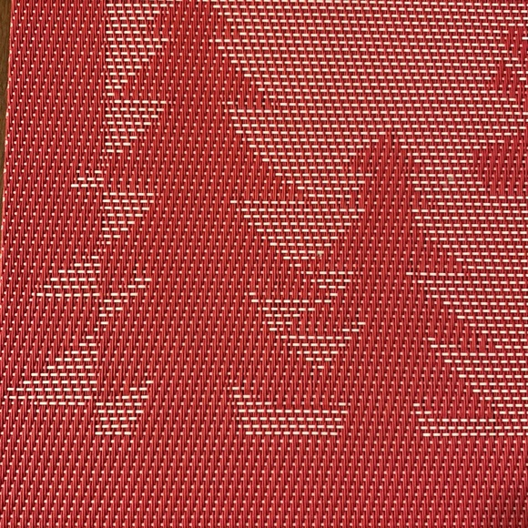 Christmas Placemats Reversible Red White Trees & Reindeer Set of Six - Picture 7 of 9